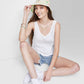 Blusa regata feminina Wild Fable branca tamanho M