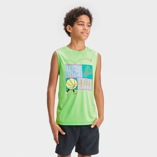 Camiseta masculina sem mangas com estampa "See You On The Court" - All in Motion™ Verde XS