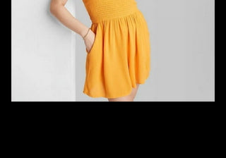 Macacão Manga Laranja Smocked - Wild Fable Feminino Sem Mangas Tamanho M