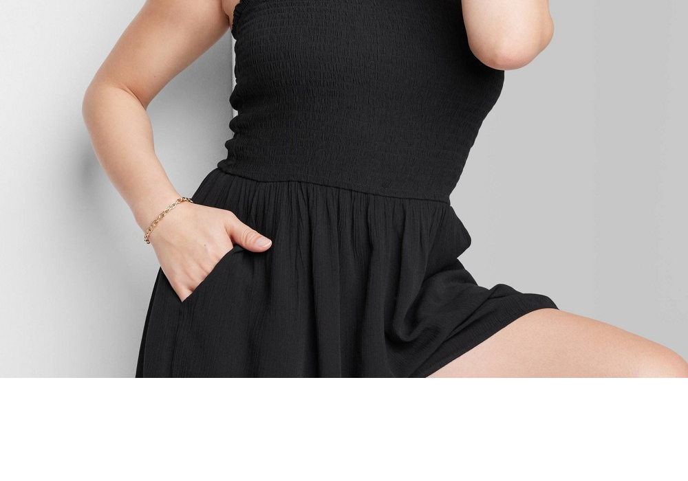 Macacão feminino Wild Fable preto com babados - sem mangas, tamanho XXS