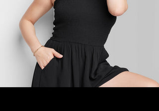 Macacão feminino Wild Fable preto com babados - sem mangas, tamanho XXS