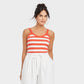 Blusa regata listrada feminina Universal Thread, laranja, tamanho G