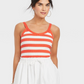 Blusa regata listrada feminina Universal Thread, laranja, tamanho G