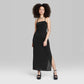 Vestido longo justo feminino Wild Fable XXS preto com amarração nas costas
