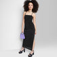 Vestido longo justo feminino Wild Fable XXS preto com amarração nas costas