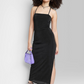 Vestido longo justo feminino Wild Fable XXS preto com amarração nas costas