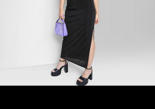 Vestido longo justo feminino Wild Fable XXS preto com amarração nas costas