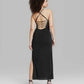 Vestido longo preto Wild Fable com cadarço para mulheres - tamanho XS