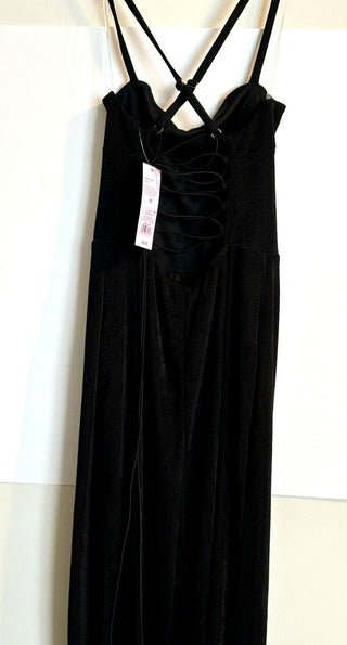 Vestido longo preto Wild Fable com cadarço para mulheres - tamanho XS
