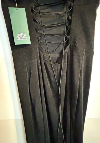 Vestido longo preto Wild Fable com cadarço para mulheres - tamanho XS