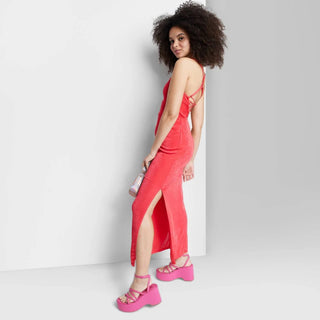 Vestido longo vermelho Wild Fable com amarração nas costas - tamanho P feminino