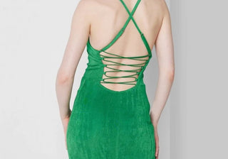 Vestido longo verde Wild Fable com amarração nas costas - Feminino XS