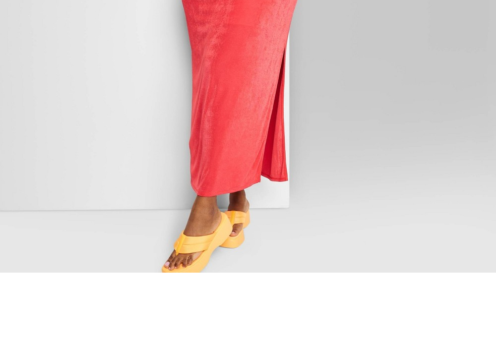 Vestido longo vermelho com amarração e comprimento longo colado ao corpo Wild Fable feminino