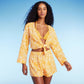 Blusa laranja com amarração frontal Shade &amp; Shore para mulheres, tamanho GG