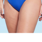 Calcinha de biquíni Cheeky feminina Wild Fable, perna alta e cintura baixa, azul cobalto, tamanho GG