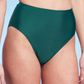 Calcinha de biquíni verde de cintura alta feminina Shade &amp; Shore - tamanho P