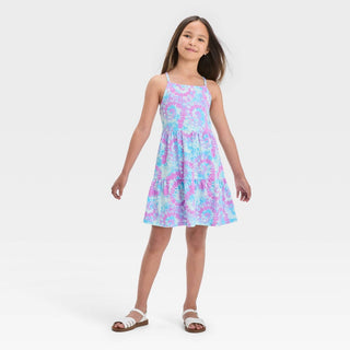 Vestido regata tamanho XL para meninas da Cat &amp; Jack em tie-dye azul