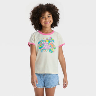 Camiseta feminina Cat &amp; Jack de manga curta branca com estampa de anel, tamanho XXG Plus