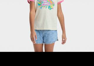 Camiseta feminina Cat &amp; Jack de manga curta branca com estampa de anel, tamanho XXG Plus