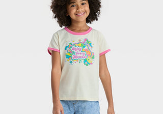 Camiseta feminina Cat &amp; Jack de manga curta branca com estampa de anel, tamanho XXG Plus