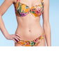 Top de biquíni com babados e forro leve Shade &amp; Shore - Laranja feminino 36B
