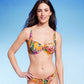 Top de biquíni com babados e forro leve Shade &amp; Shore - Laranja feminino 36B