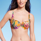 Top de biquíni com babados e forro leve Shade &amp; Shore - Laranja feminino 36B