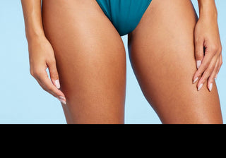 Calcinha de biquíni Shade &amp; Shore Teal Blue de perna alta para mulheres - Tamanho M