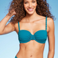 Top de biquíni Shade &amp; Shore Light Lift em azul-petróleo - tamanho feminino 34D
