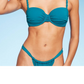 Top de biquíni Shade &amp; Shore Light Lift em azul-petróleo - tamanho feminino 34D
