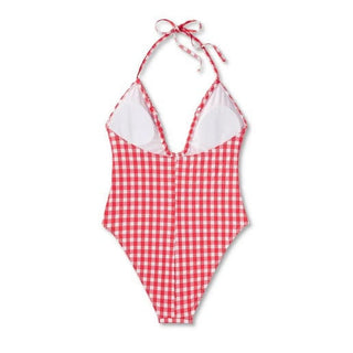 Wild Fable Maiô Feminino Vermelho Halter Perna Alta Estilo Atrevido Tamanho XXS