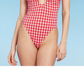 Wild Fable Maiô Feminino Vermelho Halter Perna Alta Estilo Atrevido Tamanho XXS