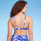 Top de biquíni feminino com aro Kona Sol - estampa coral azul, tamanho M