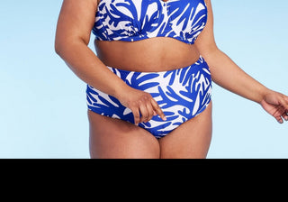 Top de biquíni feminino Kona Sol azul com aro, tamanho 22