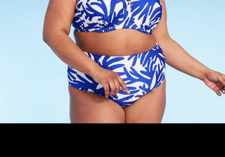 Top de biquíni feminino Kona Sol azul com aro, tamanho 22