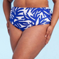 Calcinha de biquíni feminina Kona Sol de cintura alta, azul, tamanho 2X