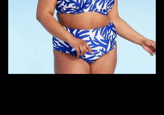 Top de biquíni feminino Kona Sol azul com aro - tamanho 18