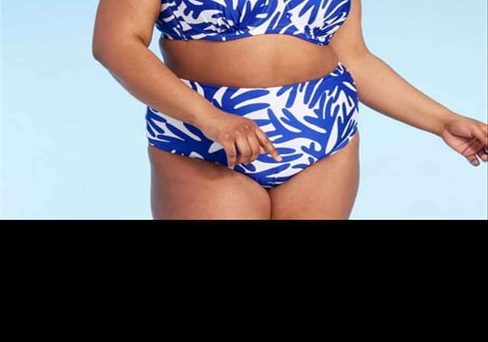 Top de biquíni feminino Kona Sol azul com aro - numeração americana 24 Plus Regular