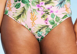 Calcinha de biquíni feminina Kona Sol tamanho G rosa claro floral