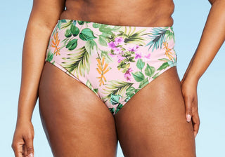 Calcinha de biquíni feminina Kona Sol tamanho G rosa claro floral