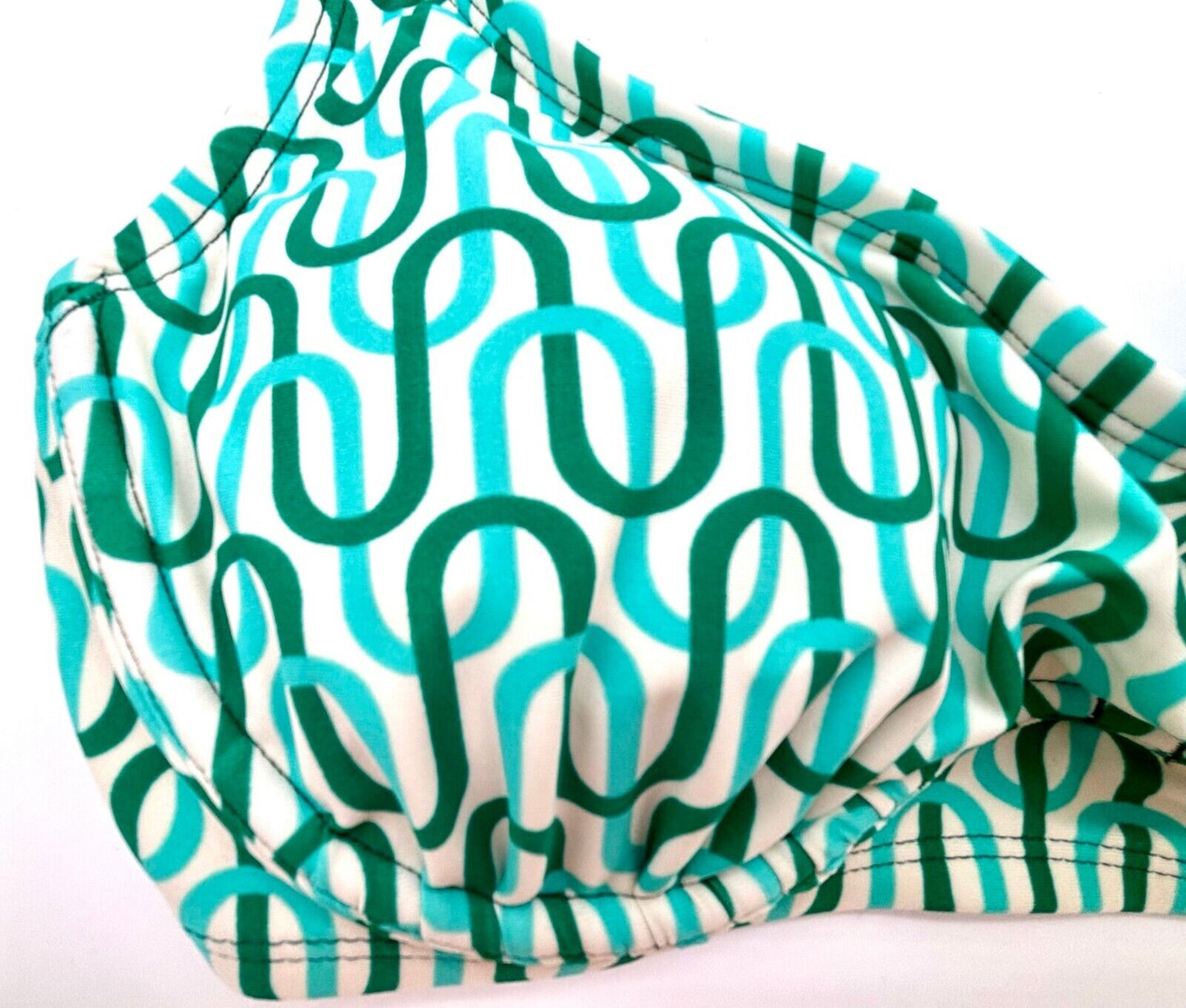 Top de biquíni feminino Kona Sol com aro verde e geométrico, tamanho P