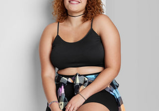 Regata feminina preta sem costura da Wild Fable - tamanho XXL