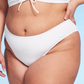 Calcinha de biquíni feminina Wild Fable White, frente única, perna ultra alta, tamanho 2X