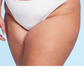 Calcinha de biquíni feminina Wild Fable White, frente única, perna ultra alta, tamanho 2X