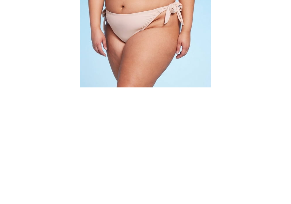 Calcinha de biquíni feminina Wild Fable, perna alta, amarração lateral, marrom, tamanho 1X
