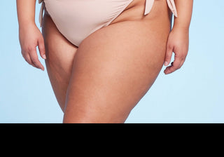 Calcinha de biquíni feminina Wild Fable, perna alta, amarração lateral, marrom, tamanho 1X