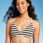 Top de biquíni bralette de crochê listrado marrom Wild Fable feminino tamanho P
