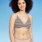 Top de biquíni bralette de crochê listrado marrom Wild Fable feminino tamanho P