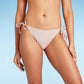 Calcinha de biquíni feminina Wild Fable XS marrom com amarração lateral Cheeky