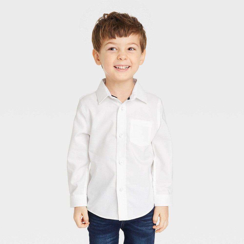 Camisa Oxford Branca para Meninos - Cat &amp; Jack Manga Longa Tamanho 12M